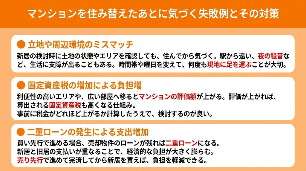マンションを住み替えたあとに気づく失敗例とその対策
