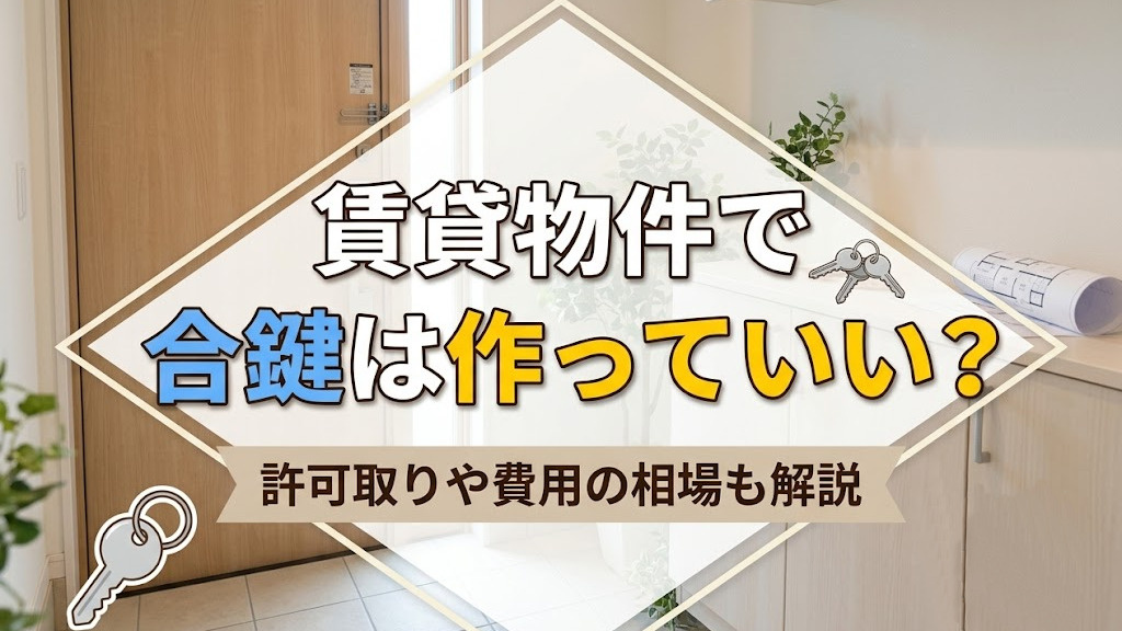 賃貸物件で合鍵は作っていい?許可取りや費用の相場も解説