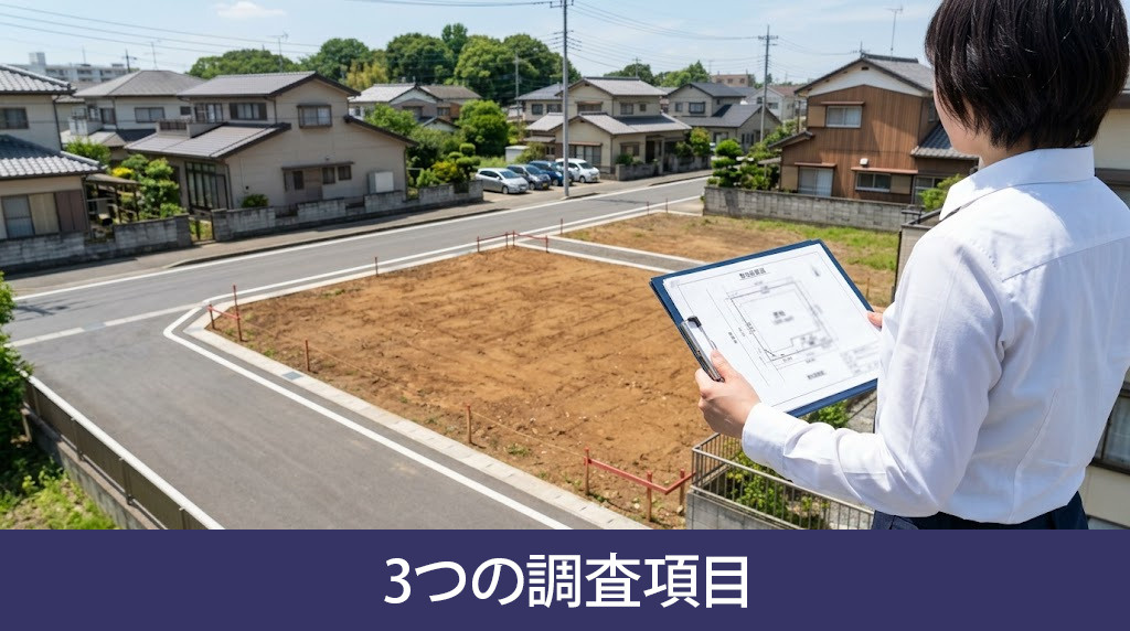 敷地調査で確認する主要な3つの調査項目