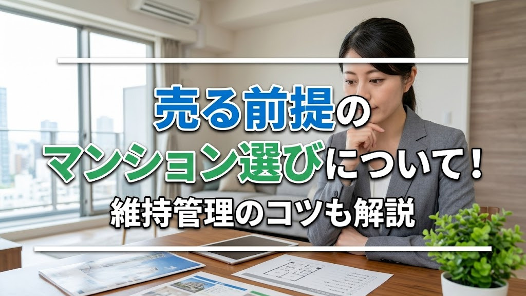 売る前提のマンション選びについて!維持管理のコツも解説