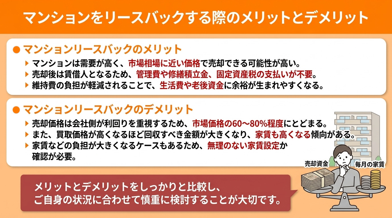 マンションをリースバックする際のメリットとデメリット