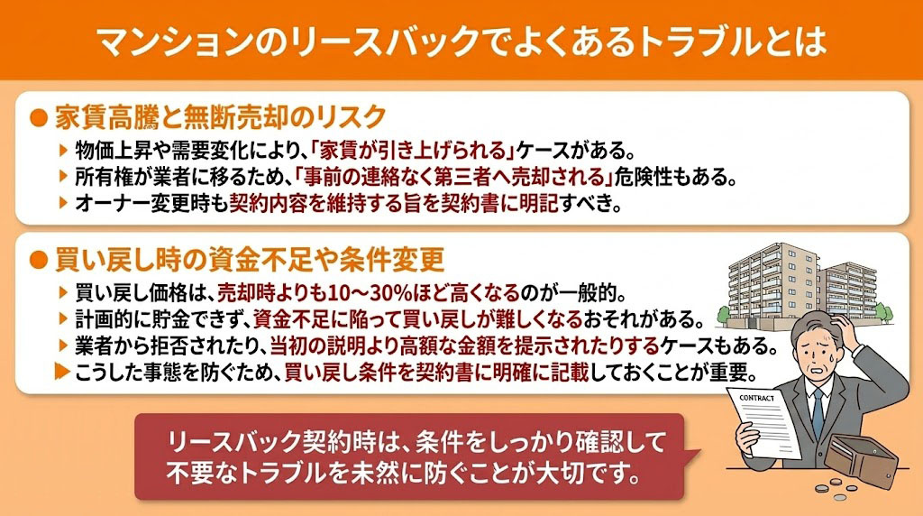マンションのリースバックでよくあるトラブルとは