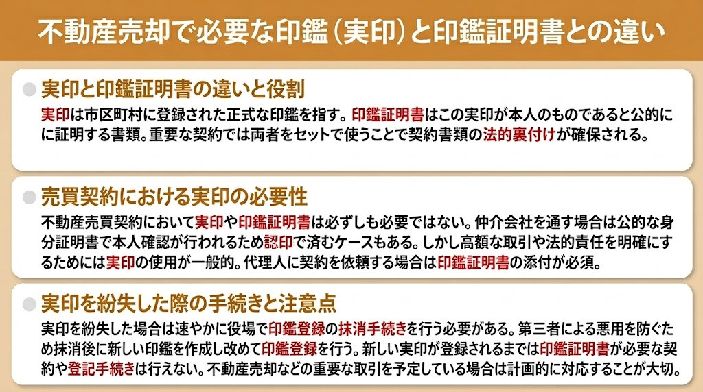 不動産売却で必要な印鑑(実印)と印鑑証明書との違い
