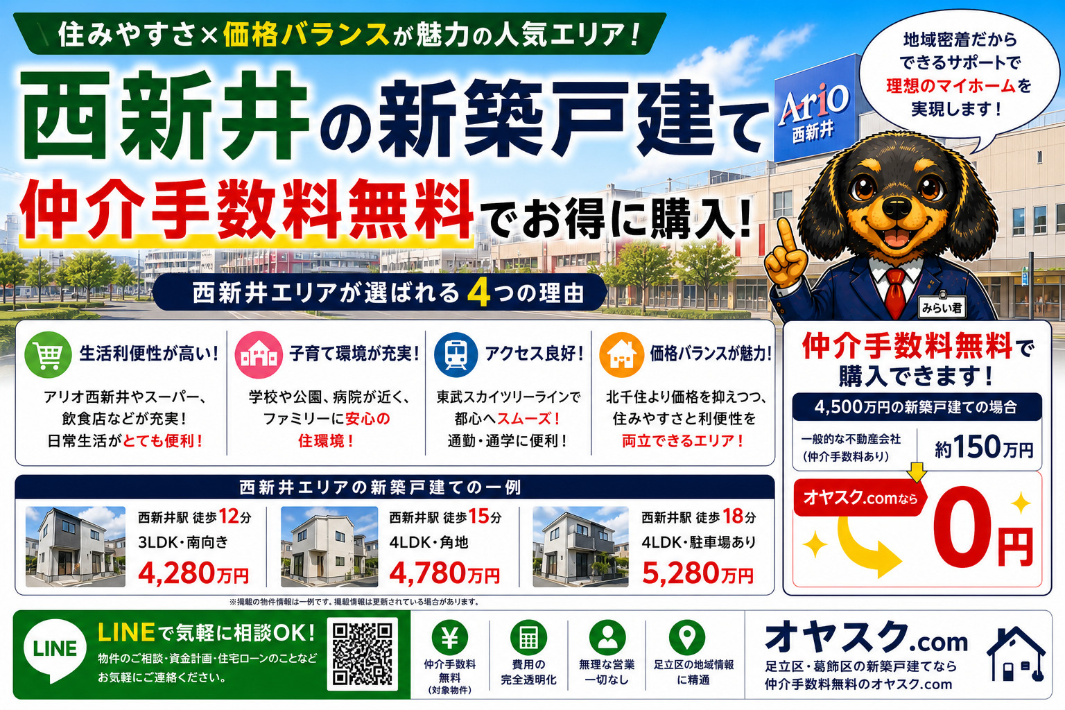 西新井で新築戸建てを仲介手数料無料で購入するお役立ち記事の画像