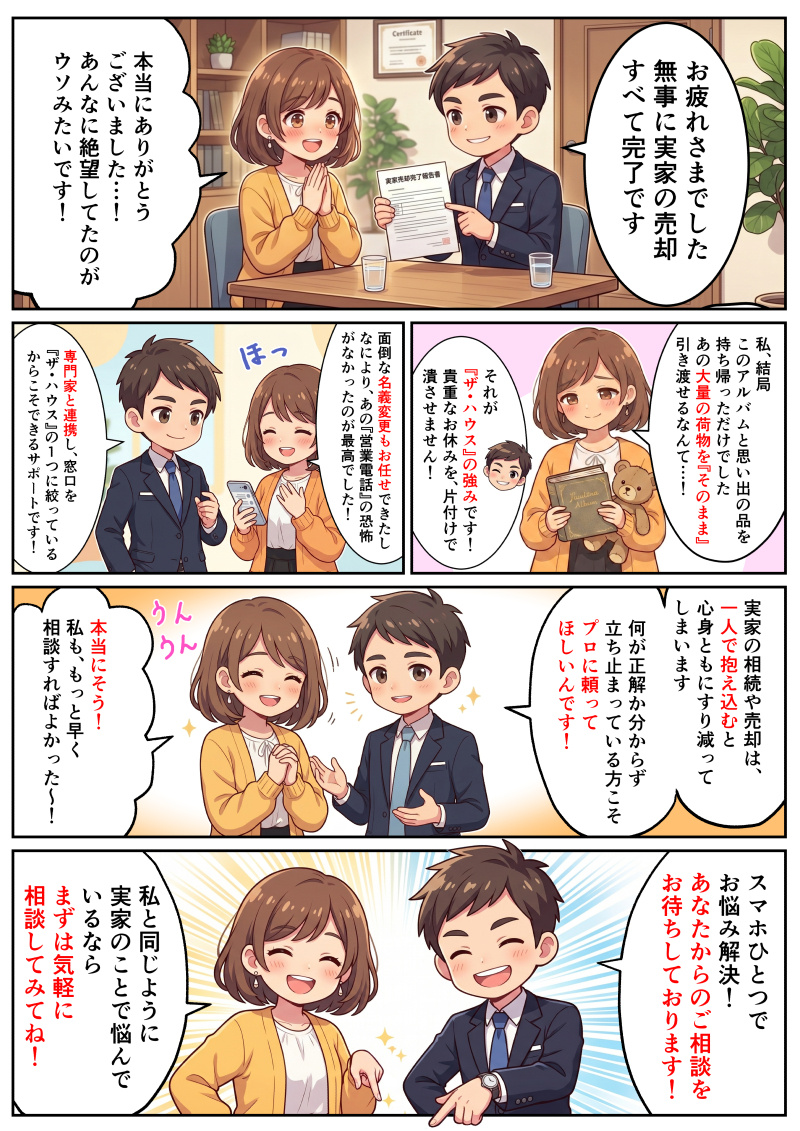 「実家の相続は何から始めるべき?」スマホひとつでお悩み解決。|マンガ④