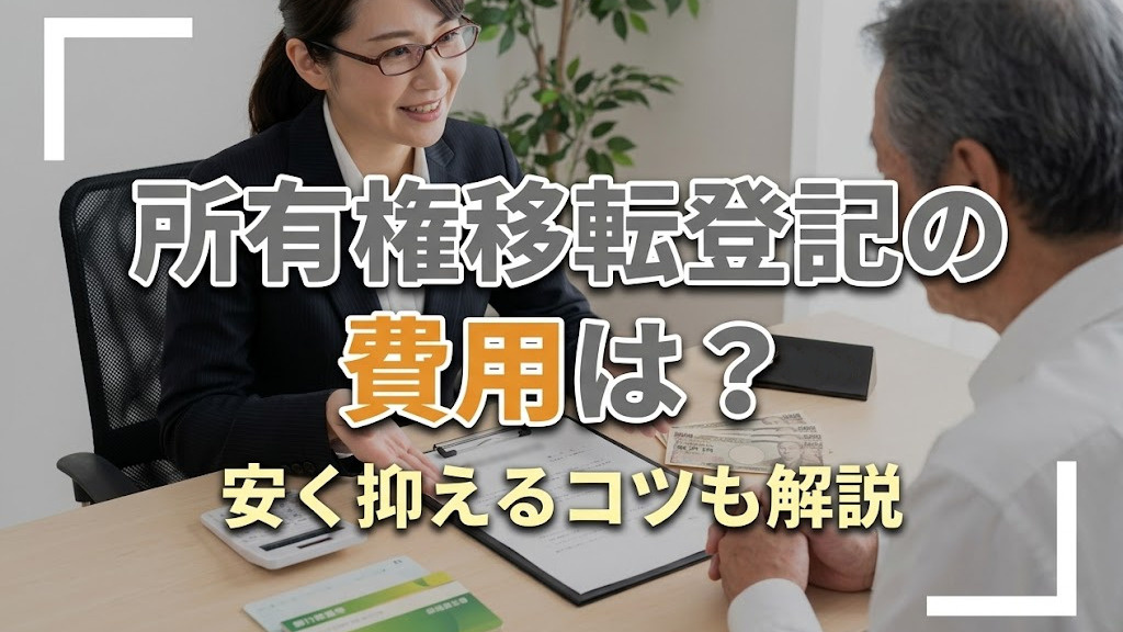 【5月4週目 編集中】所有権移転登記の費用は?安く抑えるコツも解説