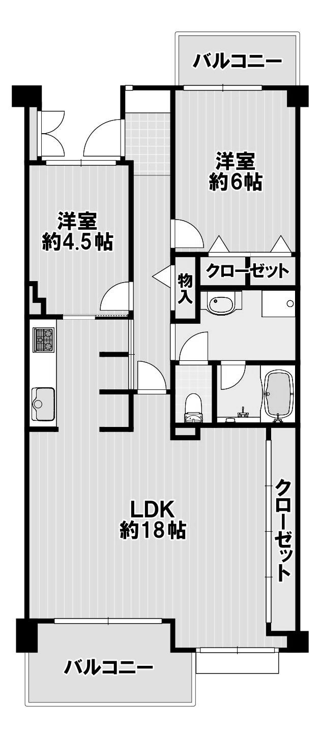 パークサイド駒川 202号室 間取り図
