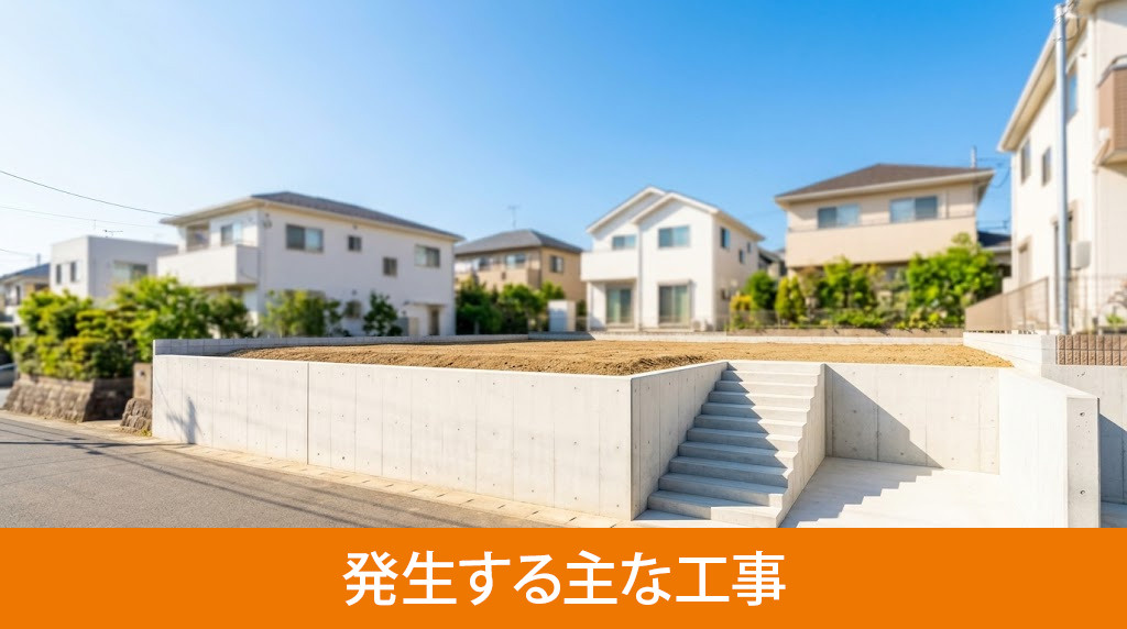 高低差のある土地で発生する主な工事
