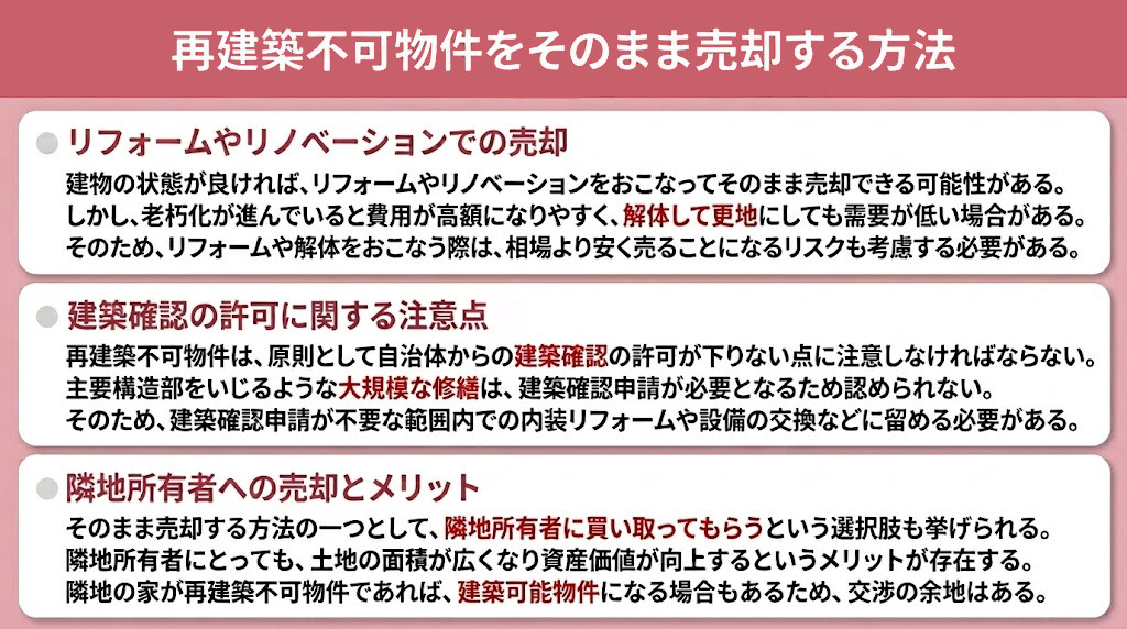 再建築不可物件をそのまま売却する方法