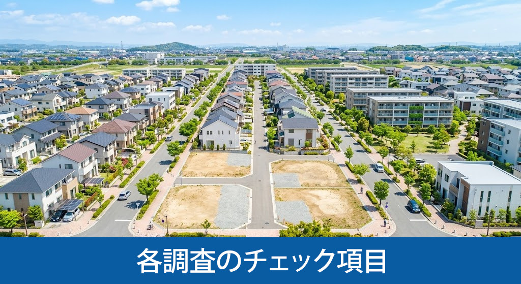 物件の種類で変わる各調査のチェック項目
