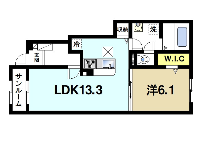グランディール富雄南の間取り図1