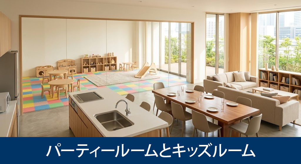 交流を深めるパーティールームとキッズルーム