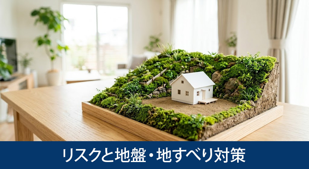 法地に家を建てるリスクと地盤・地すべり対策