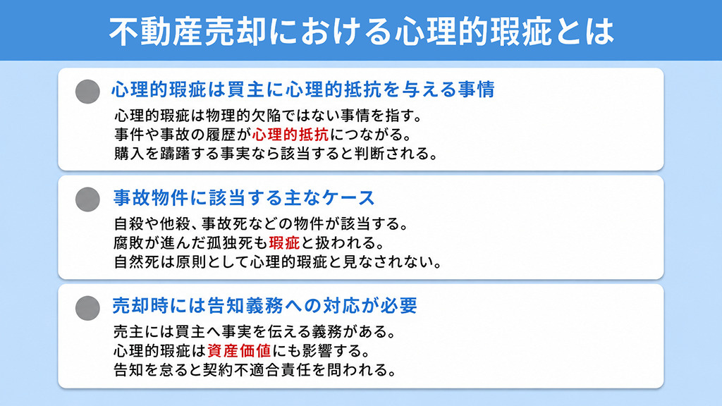 不動産売却における心理的瑕疵とは