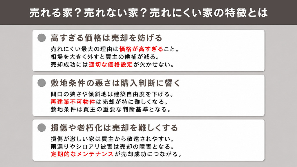 売れる家?売れない家?売れにくい家の特徴とは