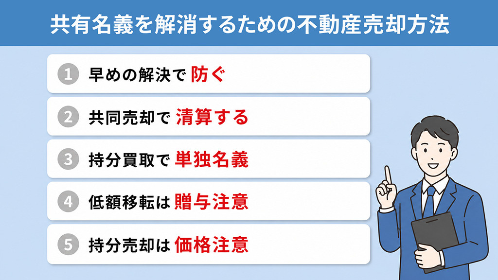 共有名義を解消するための不動産売却方法