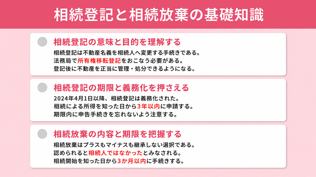 相続登記と相続放棄の基礎知識