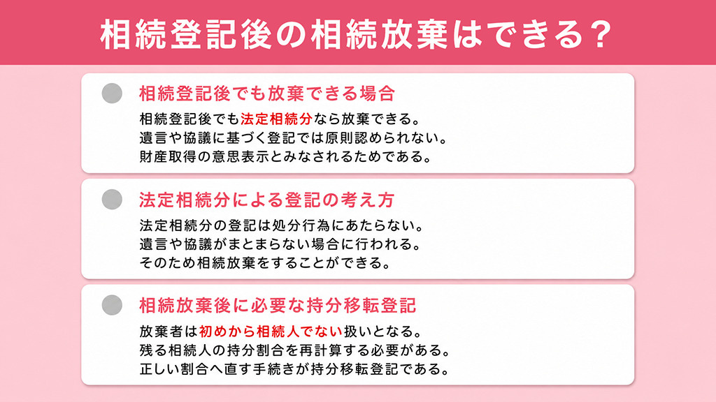 相続登記後の相続放棄はできる?