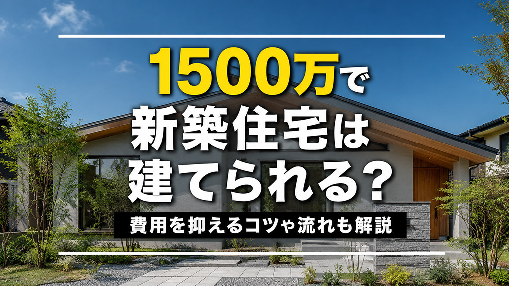 1500万で新築住宅は建てられる?費用を抑えるコツや流れも解説