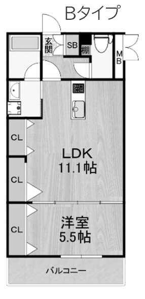 estageo北田辺302 間取り図