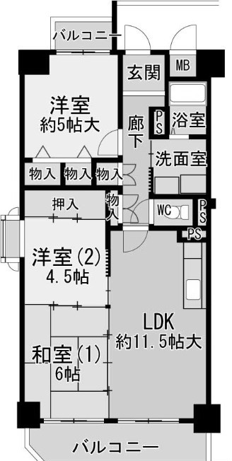 グレーシィ喜連301 間取り図