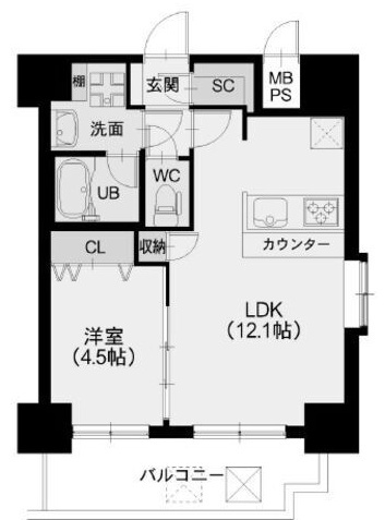 スプランディッド阿倍野1406 間取り図
