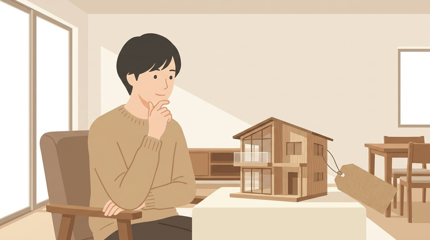 家の売り出し価格を落ち着いて考えるイメージ