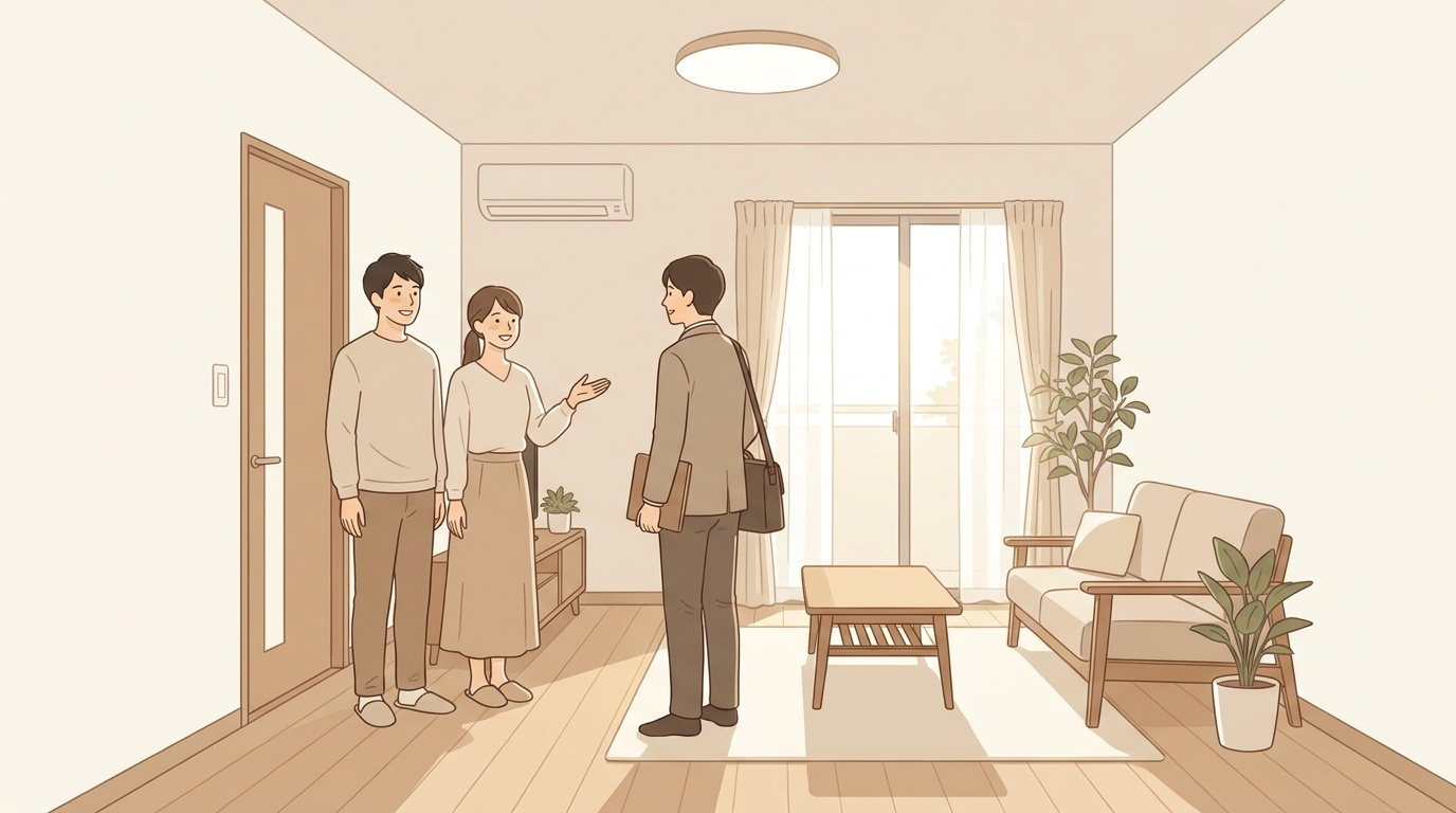 内覧に訪れた人を迎えるイメージ