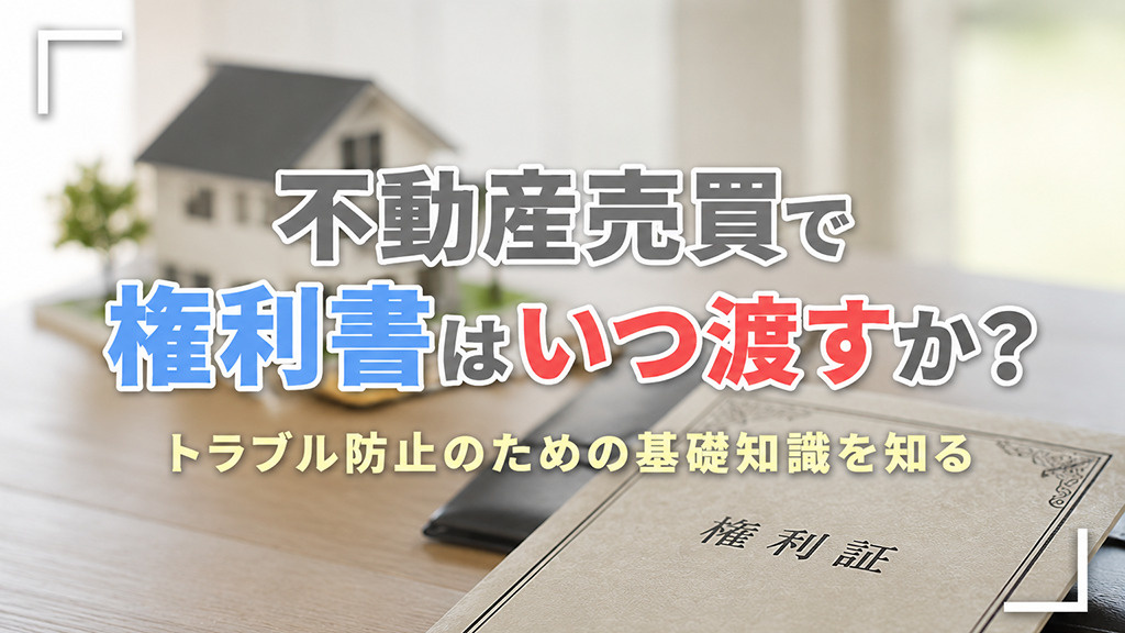 不動産売買で権利書はいつ渡すか?トラブル防止のための基礎知識を知る