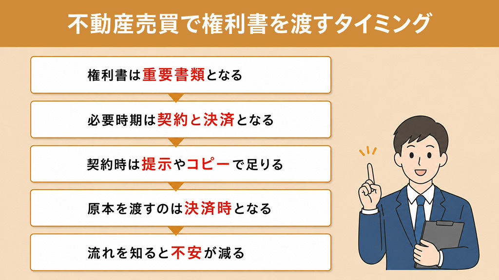 不動産売買で権利書を渡すタイミング