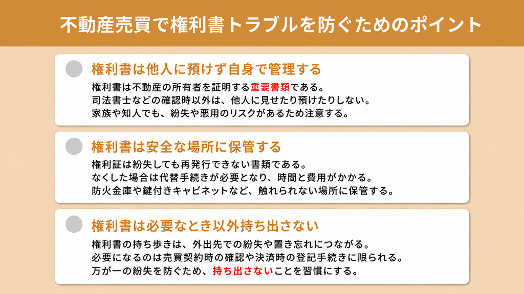 不動産売買で権利書トラブルを防ぐためのポイント