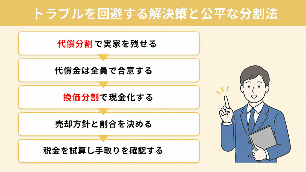 トラブルを回避する解決策と公平な分割法