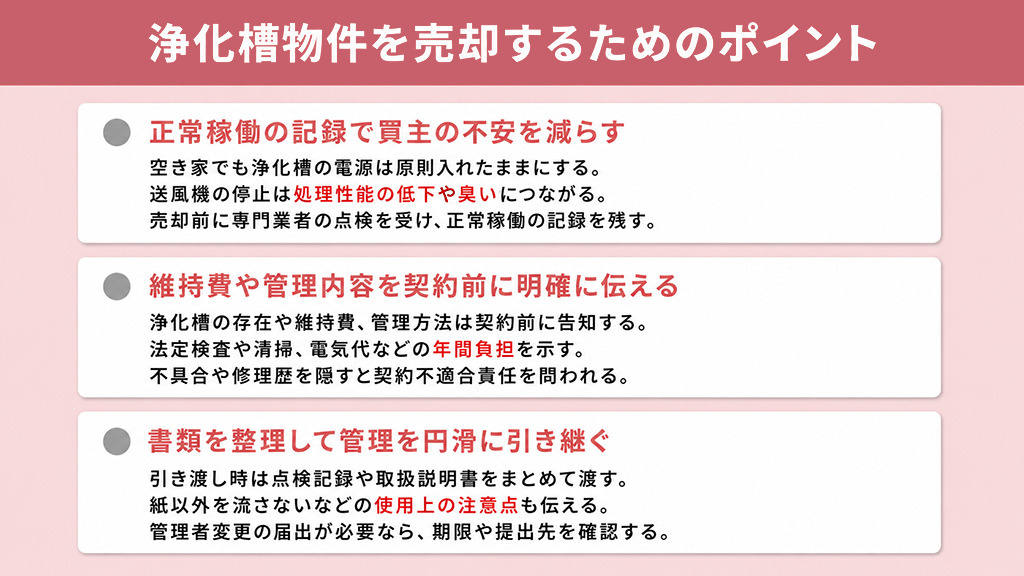 浄化槽物件を売却するためのポイント