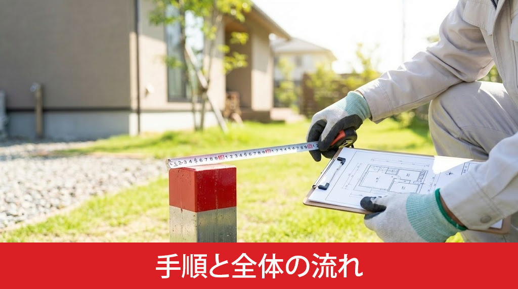 境界杭を打ち直す際の手順と全体の流れ