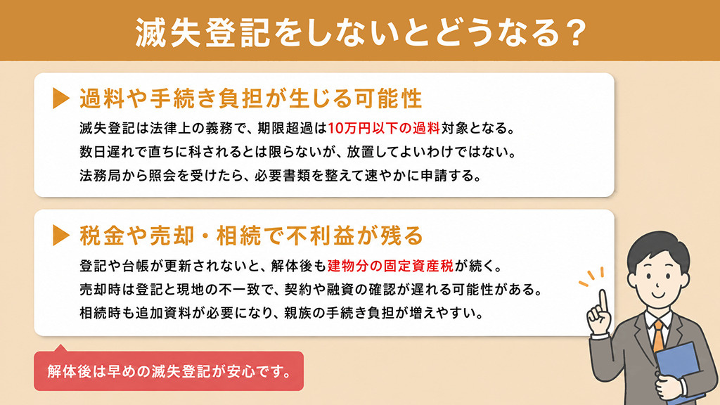 滅失登記をしないとどうなる?