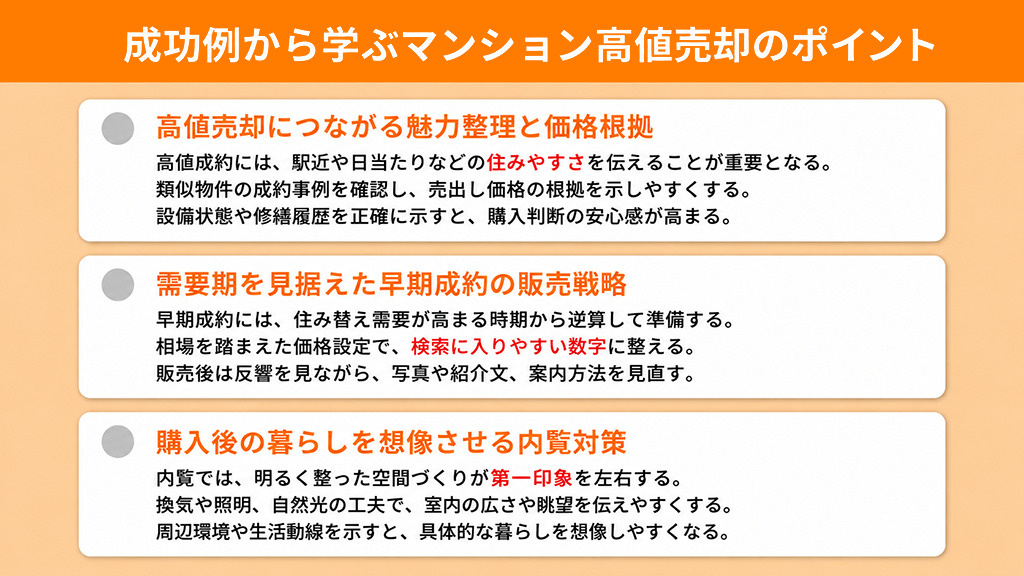 成功例から学ぶマンション高値売却のポイント