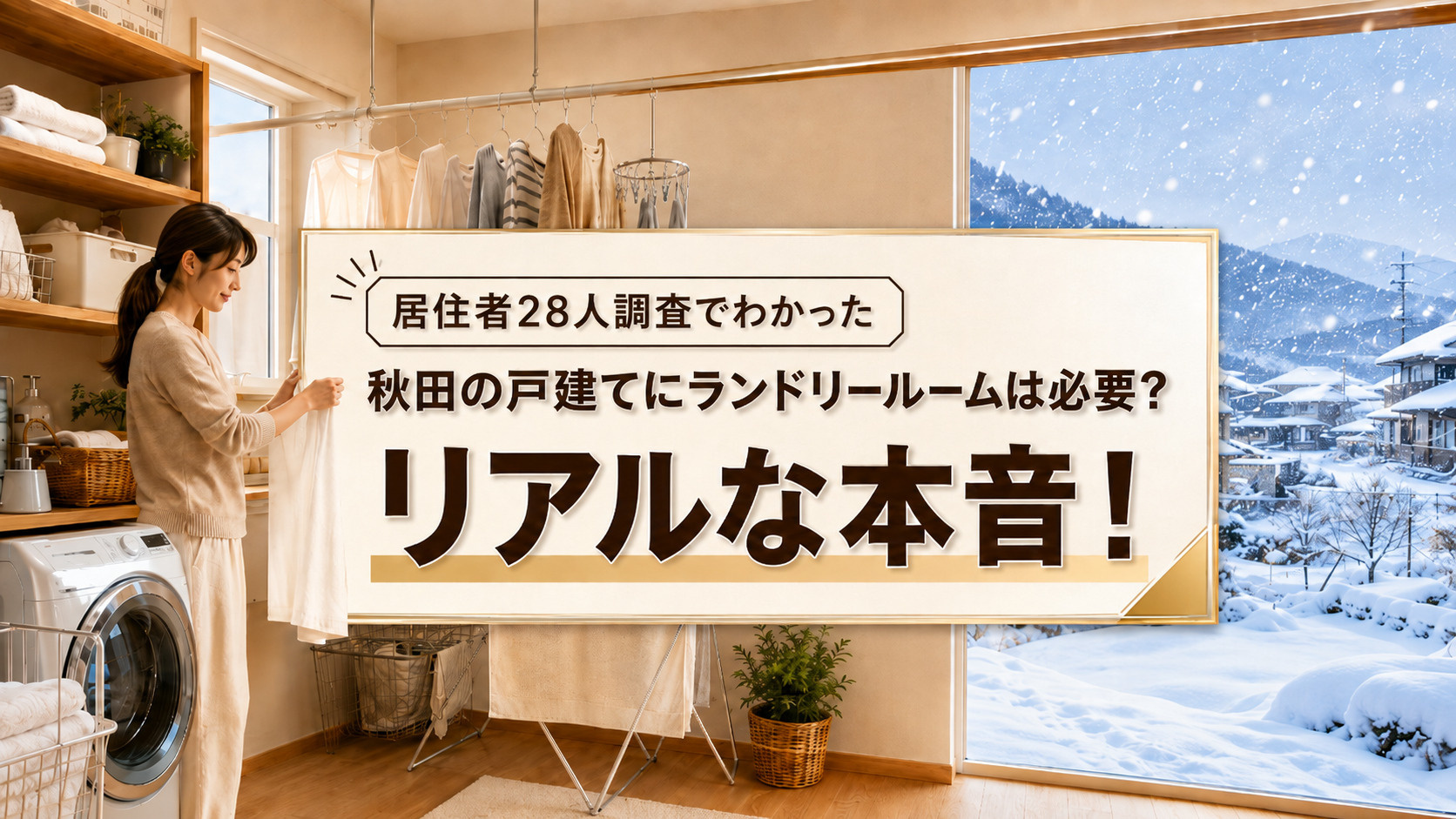 秋田の戸建てにランドリールームは必要?居住者28人調査でわかったリアルな本音