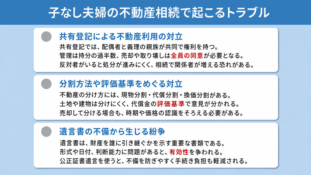 子なし夫婦の不動産相続で起こるトラブル