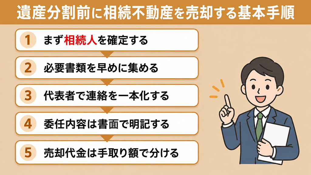 遺産分割前に相続不動産を売却する基本手順