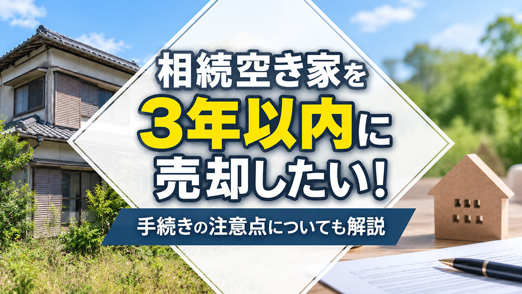 相続空き家を3年以内に売却したい!手続きの注意点についても解説
