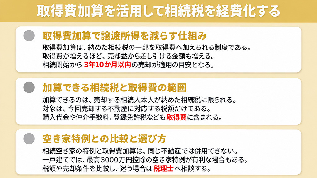 取得費加算を活用して相続税を経費化する