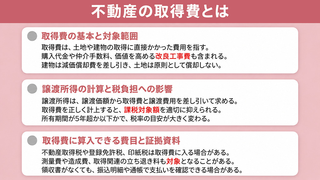 不動産の取得費とは