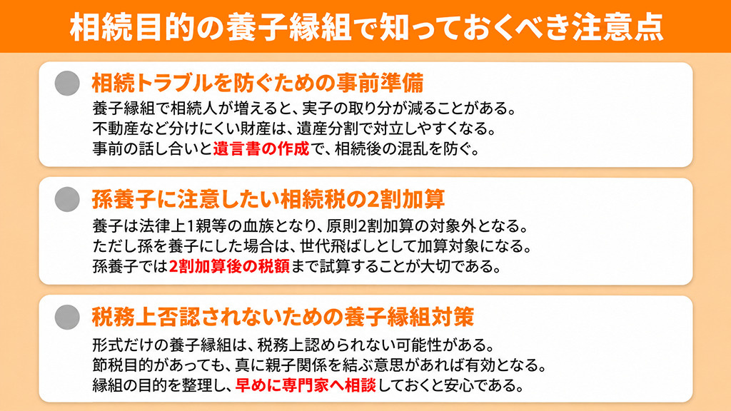 相続目的の養子縁組で知っておくべき注意点