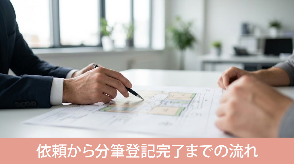 専門家への依頼から分筆登記完了までの流れ