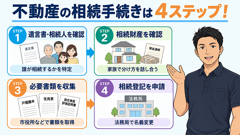 不動産の相続手続き・名義変更の流れを解説!