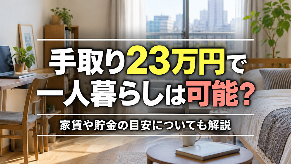 手取り23万円で一人暮らしは可能?家賃や貯金の目安についても解説