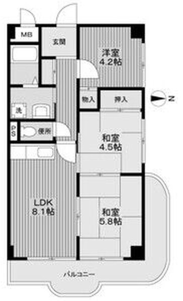 サンロイヤル204 間取り図