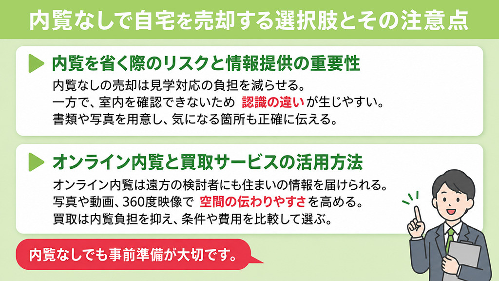 内覧なしで自宅を売却する選択肢とその注意点