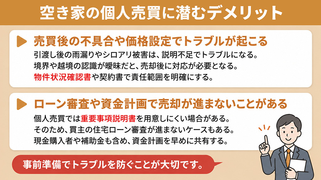 空き家の個人売買に潜むデメリット