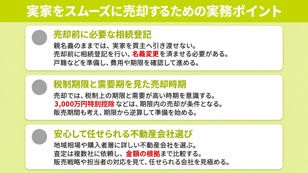 実家をスムーズに売却するための実務ポイント